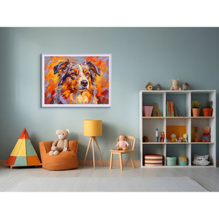 "Herding Light Aussie" Australian Shepherd - Chromatic Canines Series Print