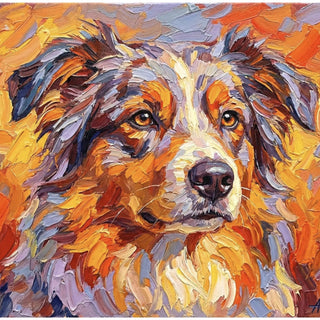 "Herding Light Aussie" Australian Shepherd - Chromatic Canines Series Print