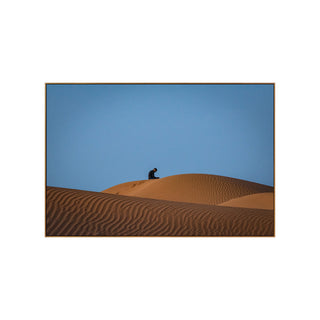 P-10-101-101-114-0022-1.jpg;Blue, orange, sand, sky, dune, solitary, lone, figure, person, full color