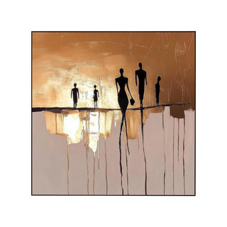 P-10-101-101-115-0035-1.jpg;modern, abstract, warm tones, gold, black, beige, drippy, figures, silhouettes