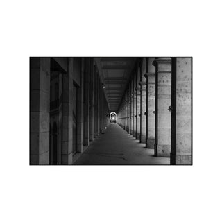 P-10-101-101-116-0049-1.jpg;black and white, long corridor, hallway, marble, stone