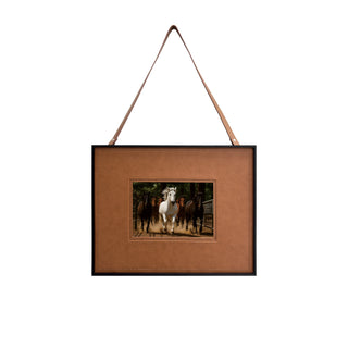 P-10-102-108-112-0009-1.jpg;leather frame, browns, print of Wild Horses