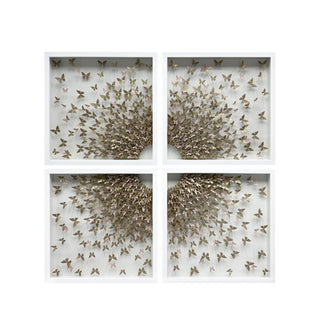 P-10-102-111-105-0015-1.jpg;butterflies, 3-D, circle, gold, cut paper, quadtych