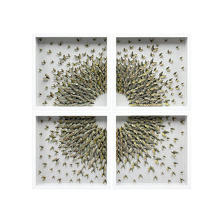 P-10-102-111-105-0016-1.jpg;butterflies, 3-D, circle, golden green, motivational, cut paper, quadtych