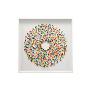 P-10-102-111-110-0030-1.jpg;butterflies, 3-D, circle, blue, green, orange, yellow, cut paper