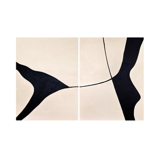 P-10-103-121-104-0041-1.jpg;contemporary, modern, black, cream, lines, abstract, diptych