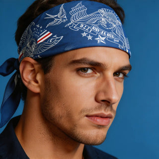 Navy and Teal Old School Americana Tattoo Bandana – America’s 250th Birthday Edition (1776–2026)