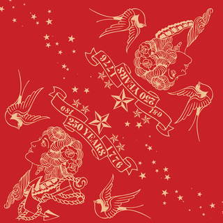 Crimson Old School Americana Tattoo Coasters – America’s 250th Birthday Edition (1776–2026)