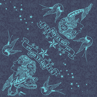 Navy and Teal Old School Americana Tattoo Coasters – America’s 250th Birthday Edition (1776–2026)