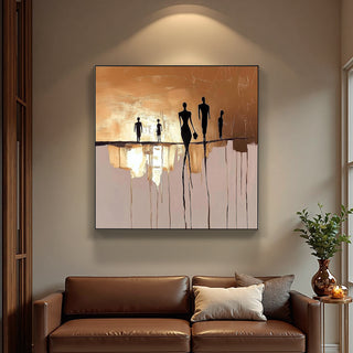 S-10-101-101-115-0035-1.jpg;modern, abstract, warm tones, gold, black, beige, drippy, figures, silhouettes