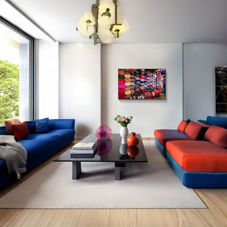 S-10-101-117-116-0004-1.jpg;full color, vibrant, bags, purses, market display, leatehr, pink, red, black, patterned