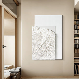 Abstract white artwork on a beige wall in a room with a bookshelf.

sku: S-10-102-111-104-0004-1