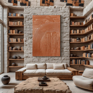Modern living room with stone wall, wooden panel, and bookshelves.

sku: S-10-103-121-104-0025-1