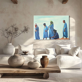 S-10-103-121-110-0050-1.jpg;full color, figures, traditional wear, cool tones, blues, sand, barefoot