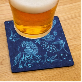 Navy and Teal Old School Americana Tattoo Coasters – America’s 250th Birthday Edition (1776–2026)