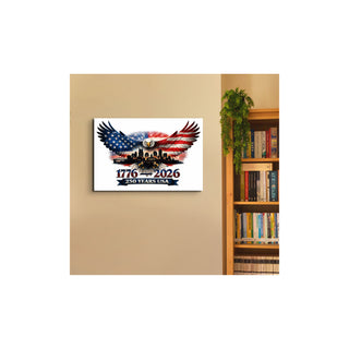 Eagle of Liberty White Nashville Skyline Americana Wall Art – America’s 250th Birthday Edition (1776–2026)