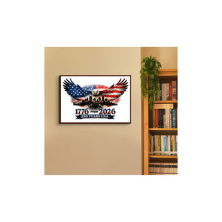 Eagle of Liberty White Nashville Skyline Americana Wall Art – America’s 250th Birthday Edition (1776–2026)