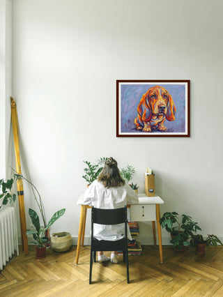 "The Quiet Observer" Basset Hound - Chromatic Canines Series Print