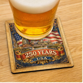 Vintage Gold Nashville Skyline Coaster – America’s 250th Birthday Edition (1776–2026)